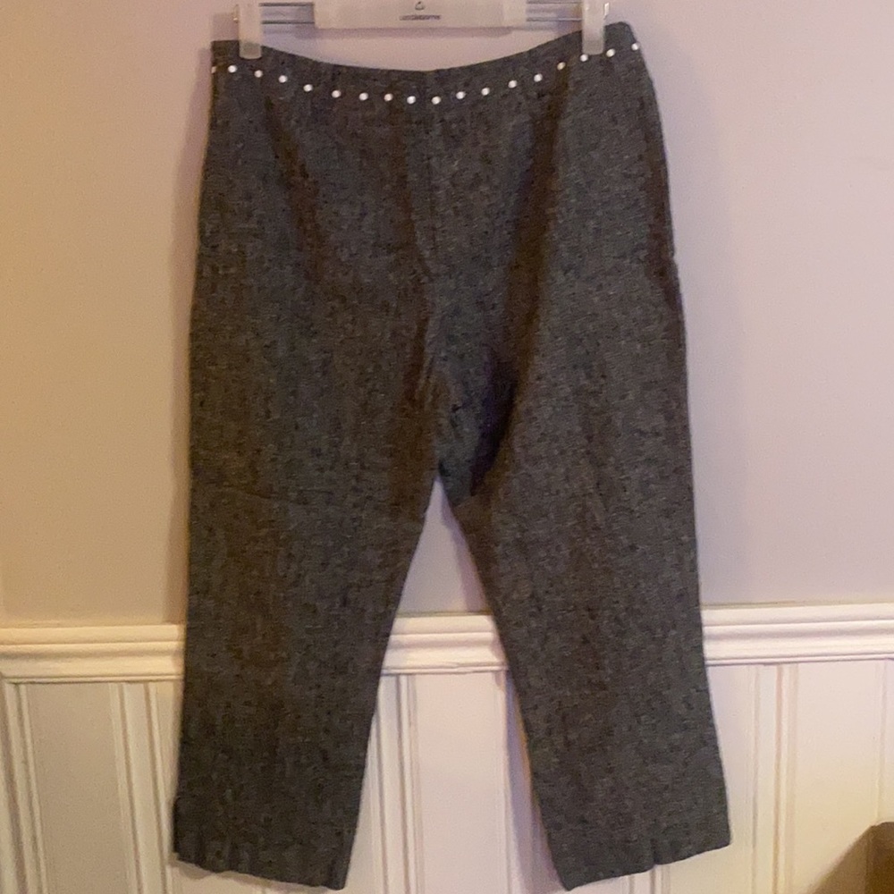 - Spanner - size 12 - 100% linen capris black & white - Picture 7 of 8